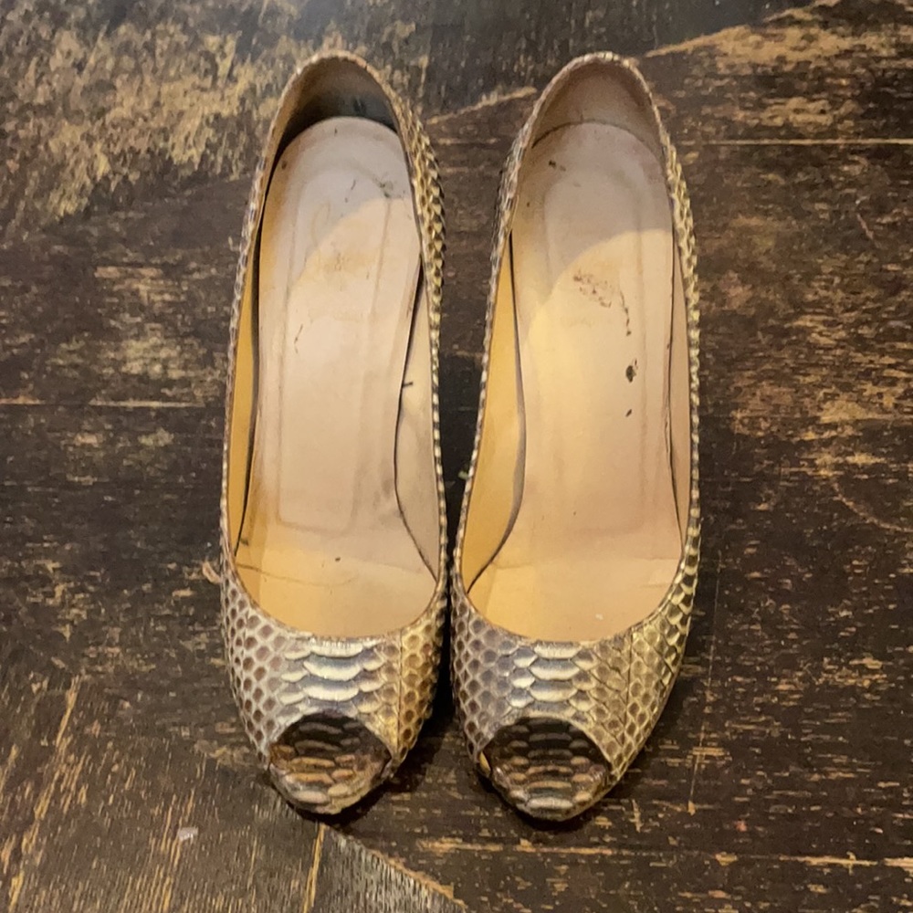 Christian Louboutin Puglia Python Espadrilles/Wedg - image 2
